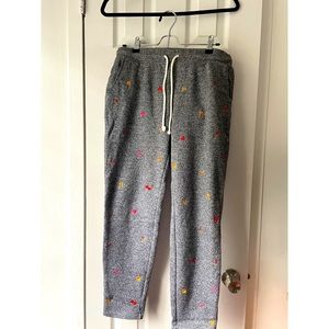 Lou & Grey heart Emoji fleeceback jersey sweatpants EUC
